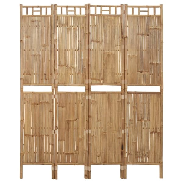 vidaXL Rumsavdelare 4 paneler bambu 160x180 cm Brun