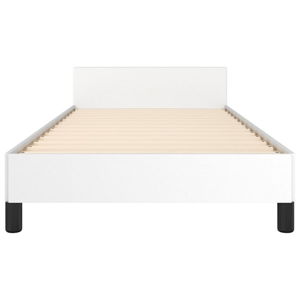 vidaXL Sängram med huvudgavel vit 90x200 cm konstläder Vit