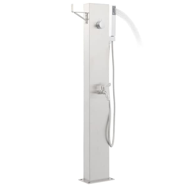 vidaXL Utedusch 110 cm rostfritt stål Silver