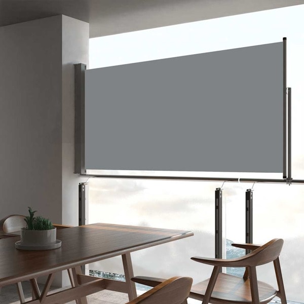 vidaXL Infällbar sidomarkis 80x300 cm grå grå