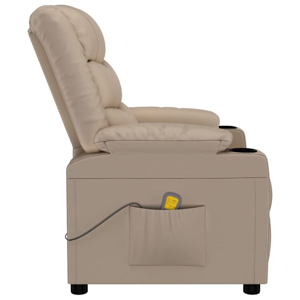 vidaXL Massagefåtölj cappuccino konstläder Brun
