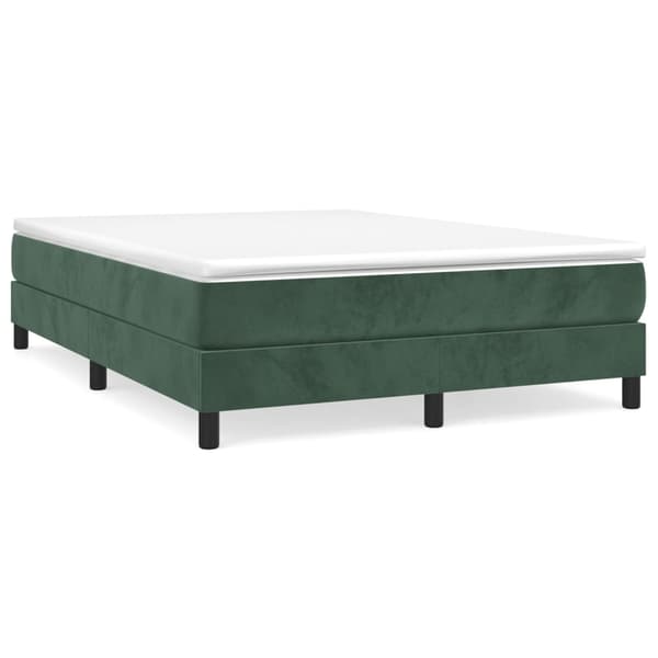 vidaXL Ramsäng med madrass mörkgrön 140x200 cm sammet Grön