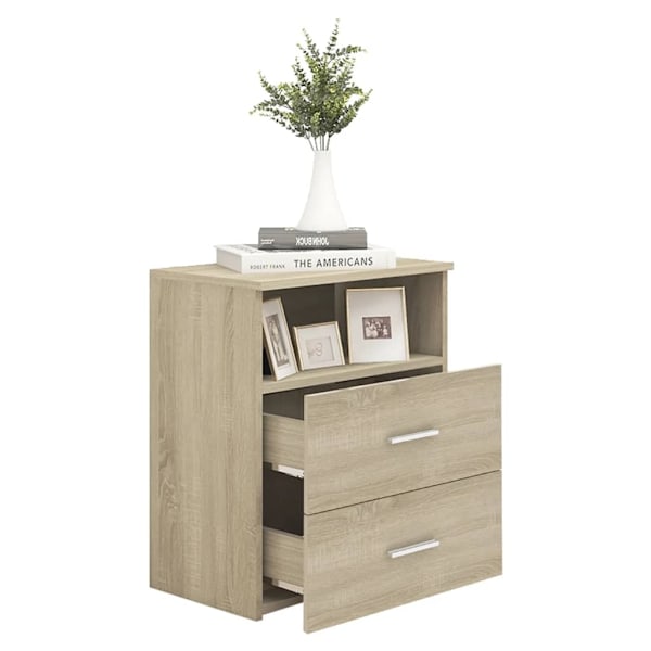 vidaXL Sängbord sonoma-ek 50x32x60 cm Brun