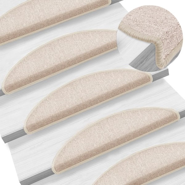 vidaXL Trappstegsmattor 15 st taupe 56x17x3 cm Taupe
