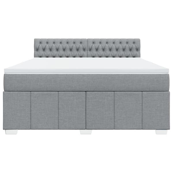 vidaXL Ramsäng med madrass ljusgrå 180x200 cm tyg Grå