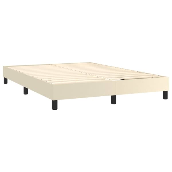vidaXL Sängram gräddvit 140x190 cm konstläder Kräm