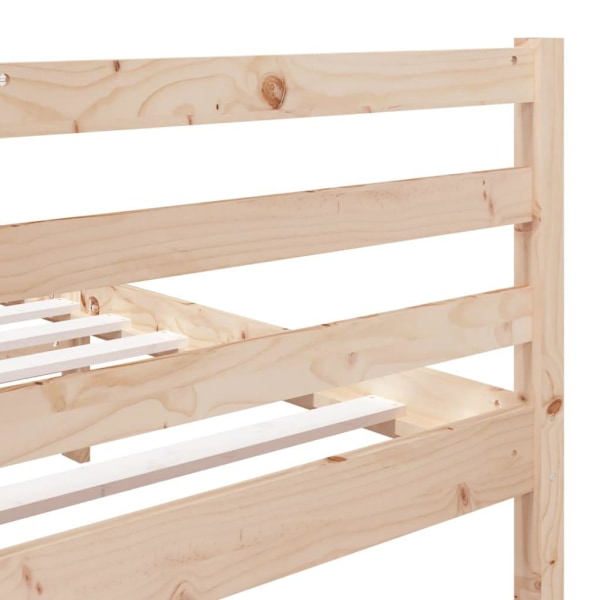 vidaXL Sängram massiv furu 140x190 cm Brun