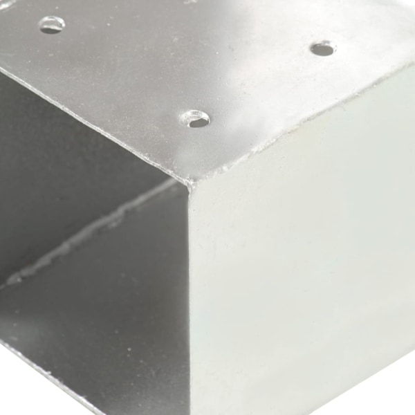 vidaXL Stolpbeslag 4 st T-form galvaniserad metall 81x81 mm Silver