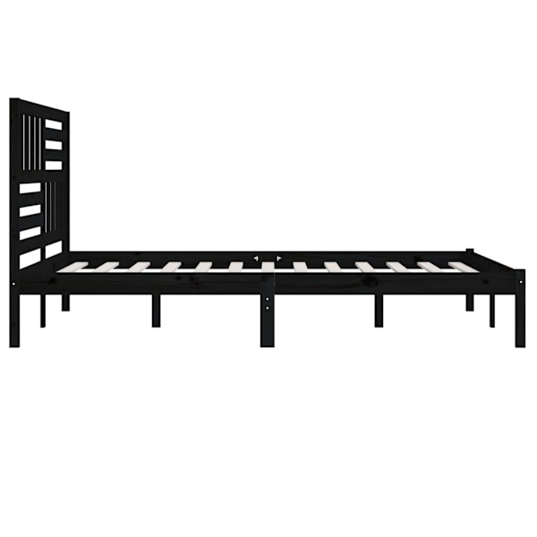 vidaXL Sängram svart massiv furu 200x200 cm Svart