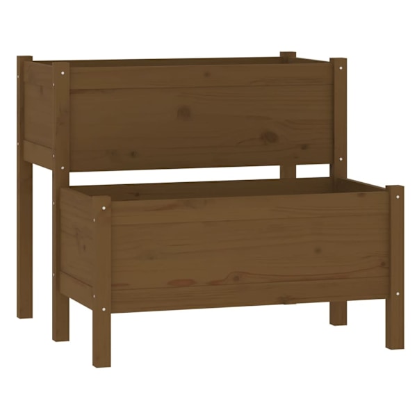 vidaXL Odlingslåda honungsbrun 84,5x84x75 cm massiv furu Brun