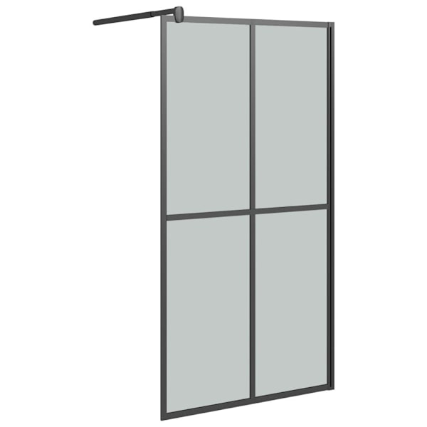vidaXL Duschvägg 100x195cm mörkt härdat glas Svart