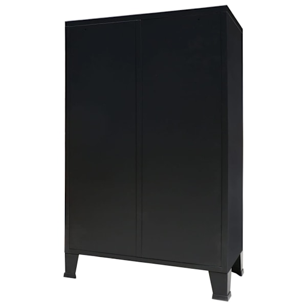 vidaXL Garderob industriell stil metall 67x35x107 cm svart Svart