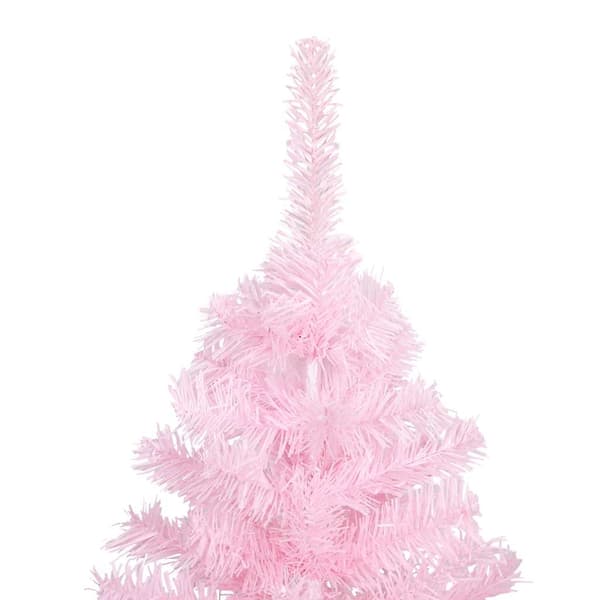 vidaXL Belyst plastgran med kulor rosa 210 cm PVC Rosa