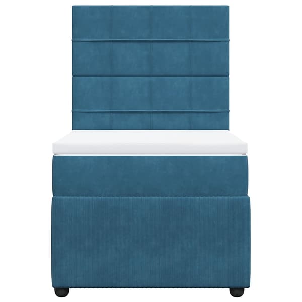 vidaXL Ramsäng med madrass mörkblå 100x200 cm sammet Blå