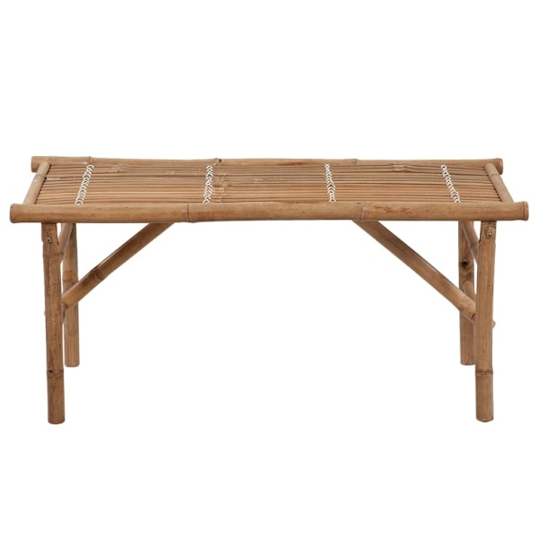 vidaXL Hopfällbar trädgårdsbänk med dyna 118 cm bambu Creme