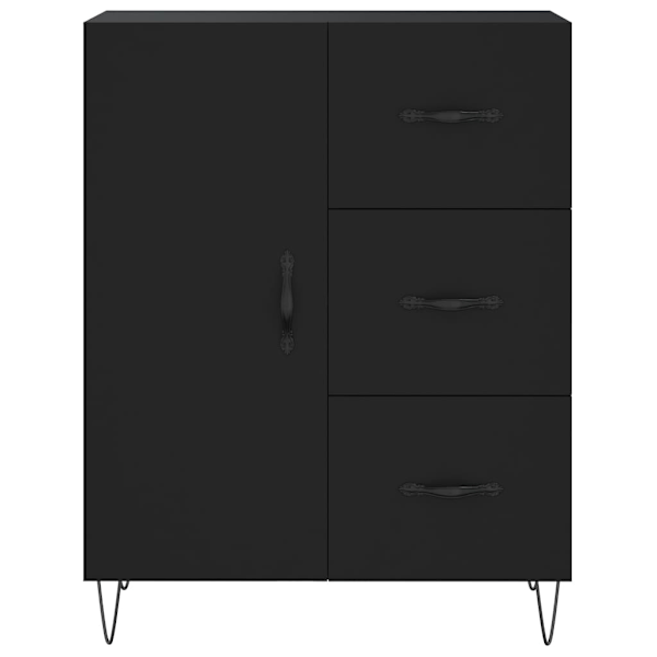 vidaXL Högskåp svart 69,5x34x180 cm konstruerat trä Svart