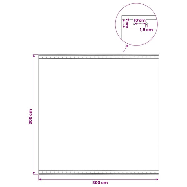 vidaXL Leno presenning 260 g/m² 3x3 m vit Vit