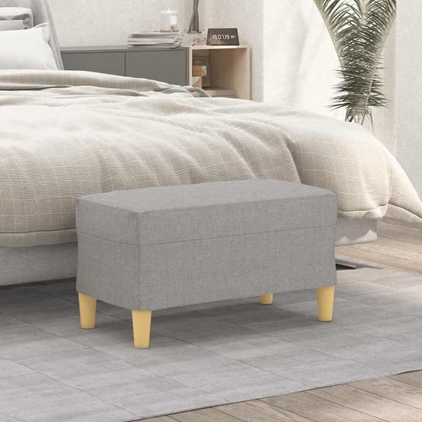 vidaXL Bänk ljusgrå 70x35x41 cm tyg Grå