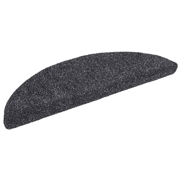 vidaXL Trappstegsmattor självhäftande 15 st brodyr 56x17x3 cm mörkgrå grå