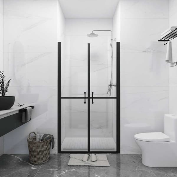 vidaXL Duschdörr klar ESG (93-96)x190 cm Silver