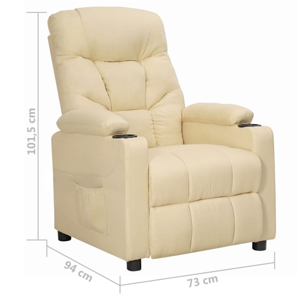 vidaXL Reclinerfåtölj gräddvit tyg Creme