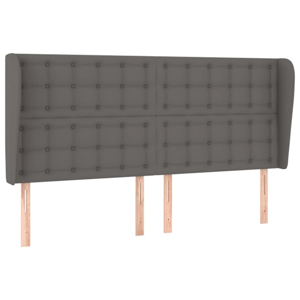 vidaXL Sänggavel med kanter grå 203x23x118/128 cm konstläder Grå