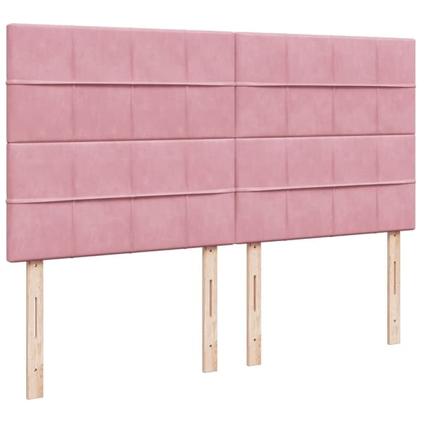 vidaXL Ramsäng med madrass rosa 200x200 cm sammet Rosa