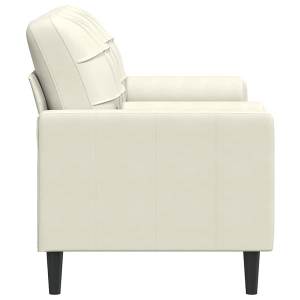 vidaXL 2-sitssoffa med prydnadskuddar gräddvit 140 cm sammet Kräm