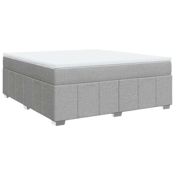 vidaXL Ramsäng med madrass ljusgrå 180x200 cm tyg Grå