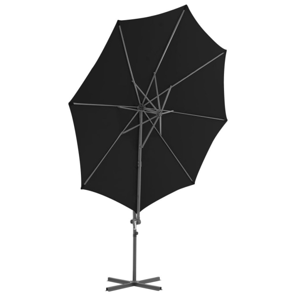 vidaXL Frihängande parasoll med stålstång svart 300 cm Svart