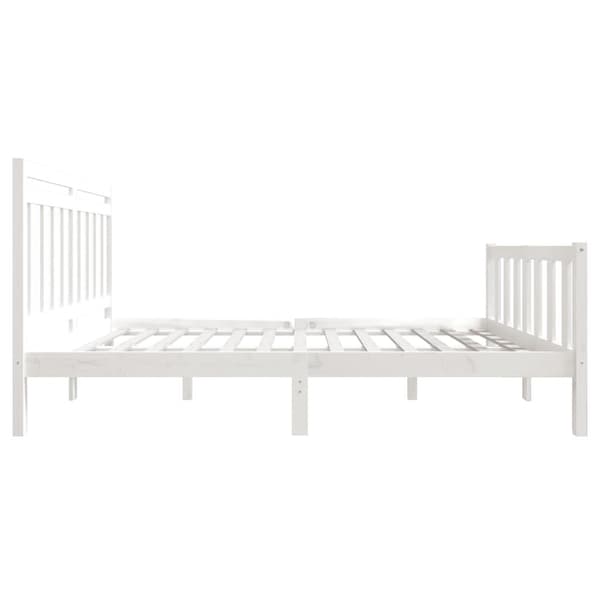 vidaXL Sängram vit massivt trä 140x200 cm Vit