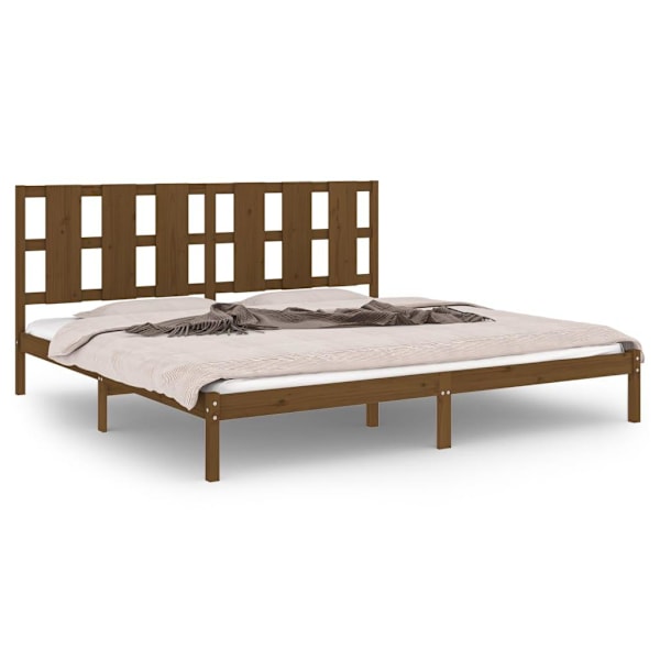 vidaXL Sängram honungsbrun massiv furu 200x200 cm Brun