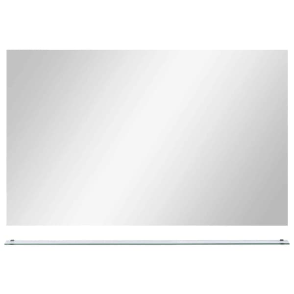 vidaXL Badrumsspegel med hylla 100x60 cm härdat glas Silver
