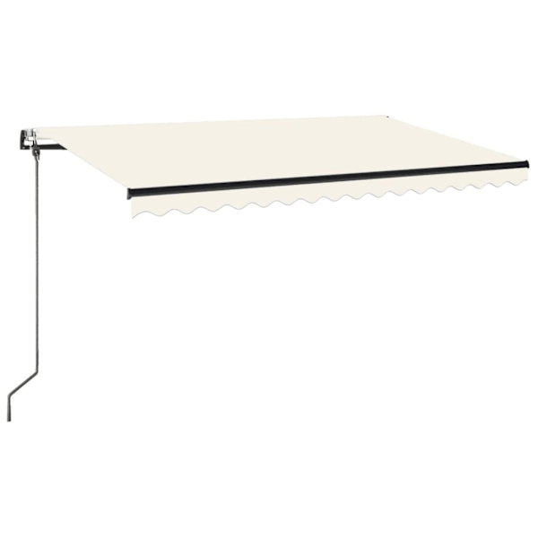 vidaXL Automatisk markis med vindsensor & LED 450x350 cm gräddvit Creme