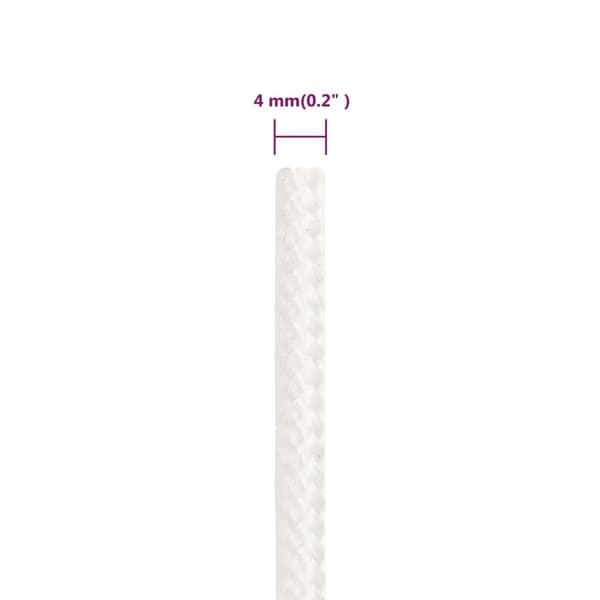 vidaXL Båtlina helvit 4 mm 500 m polypropylen Vit