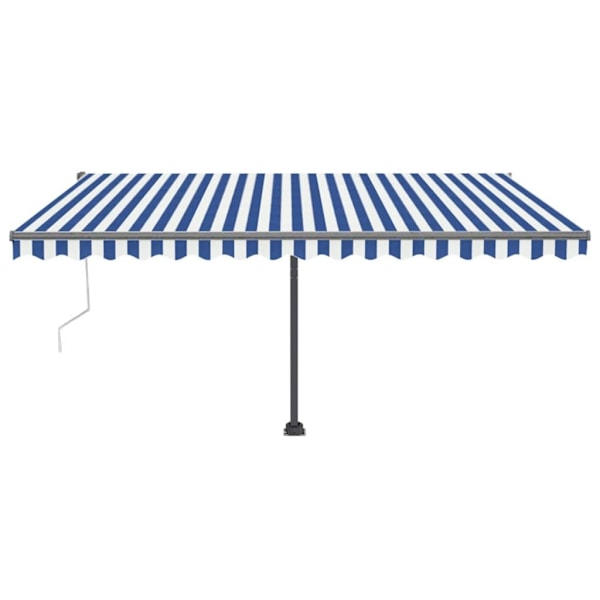 vidaXL Fristående markis automatisk 400x300cm blå/vit Blå