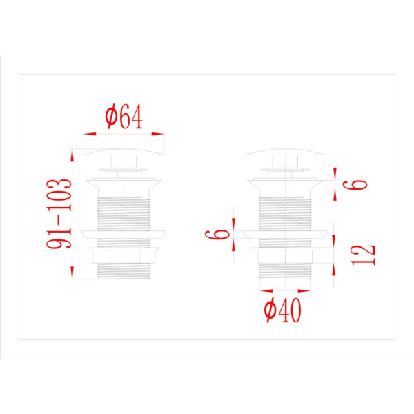 vidaXL Pop-up bottenventil utan överflödesfunktion grå 6,4x6,4x9,1 cm grå