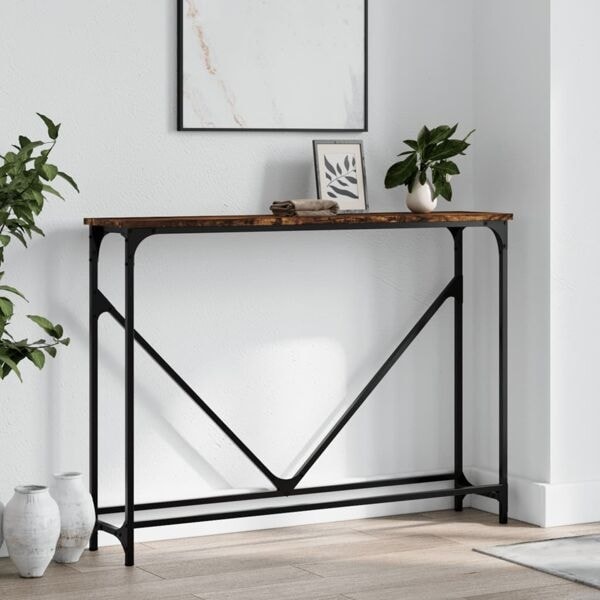 vidaXL Avlastningsbord rökfärgad ek 102x22,5x75 cm konstruerat trä Brun