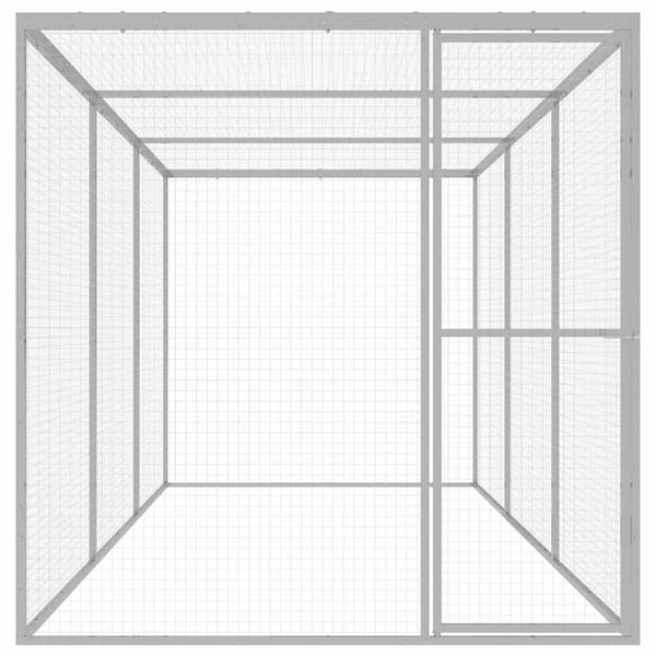 vidaXL Kattbur 4,5x1,5x1,5 m galvaniserat stål Silver