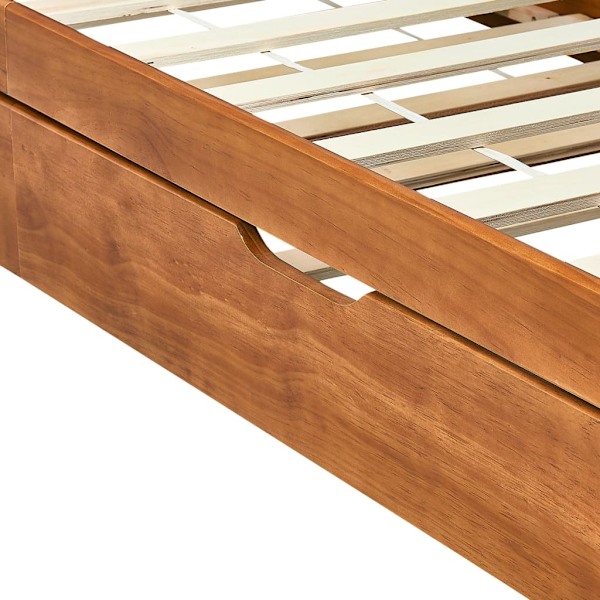 vidaXL Bäddsoffa ram utan madrass honungsbrun 90x200 cm Brun