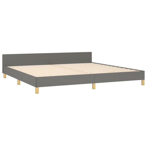 vidaXL Sängram med huvudgavel mörkgrå 200x200 cm tyg Grå