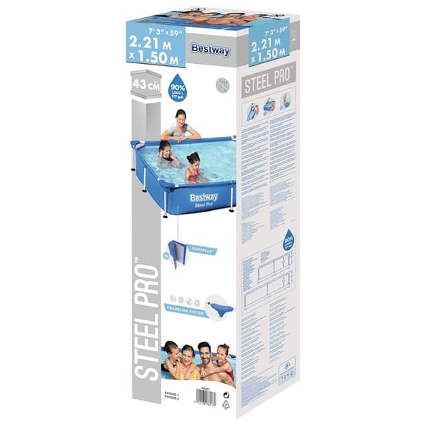 Bestway Pool Steel Pro 221x150x43 cm Blå