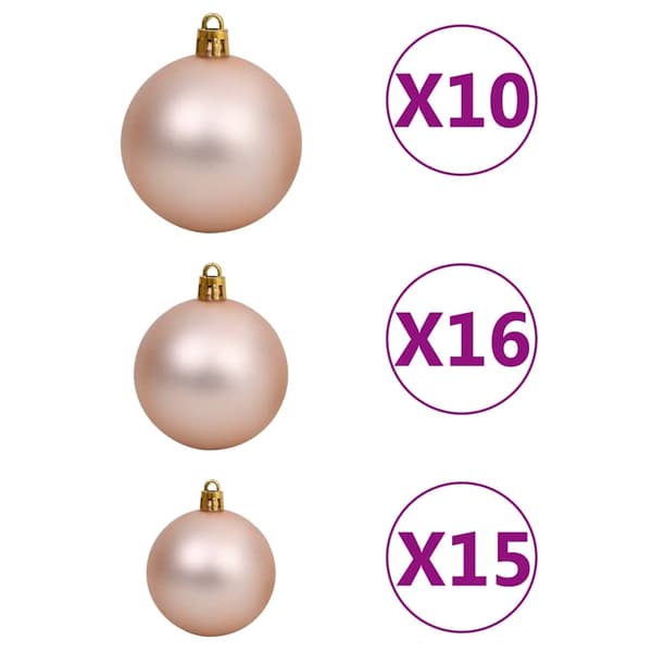 vidaXL Belyst plastgran med kulor grön 150 cm PVC Grön