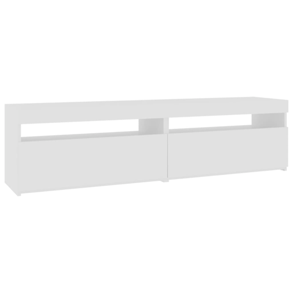 vidaXL Tv-bänkar med LED-belysning 2 st vit högglans 75x35x40 cm Vit