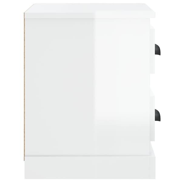 vidaXL Sängbord vit högglans 60x35,5x45 cm Vit