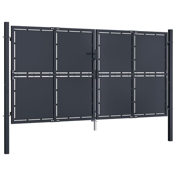 vidaXL Trädgårdsgrind stål 300x200 cm antracit Antracit