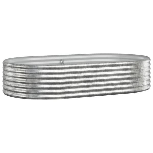 vidaXL Odlingslåda pulverlackerat stål 175x100x36 cm silver Silver