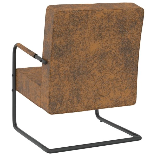 vidaXL Fribärande stol brun tyg Brun