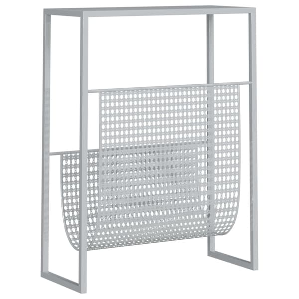 vidaXL Tidningsställ silver 35x15x45 cm stål Silver
