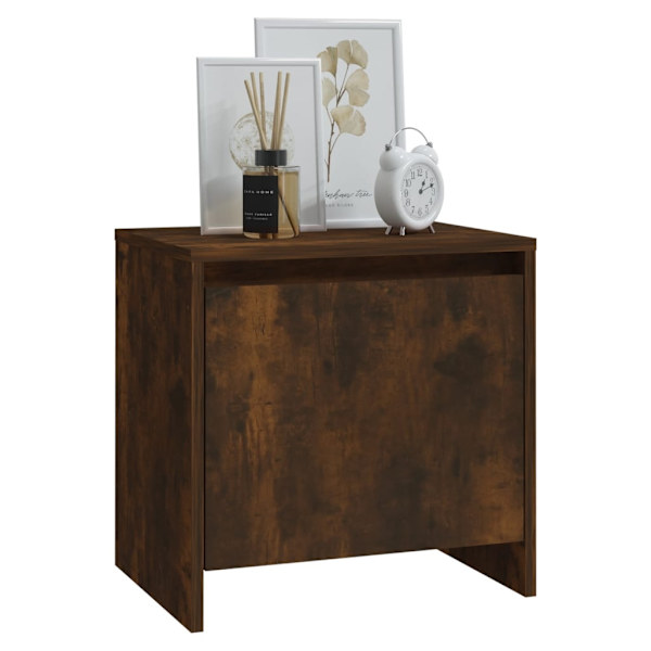 vidaXL Sängbord 2 st rökfärgad ek 45x34x44,5 cm konstruerat trä Brun